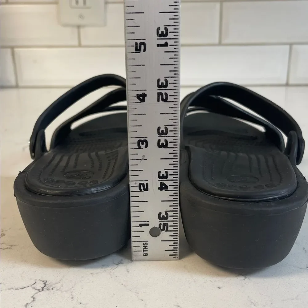 CROCS Patricia Wedge Sandals Black Size 11